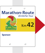 Marathon Route Richtungspfeil