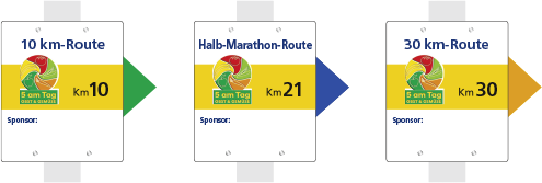 Marathon Route Richtungspfeil
